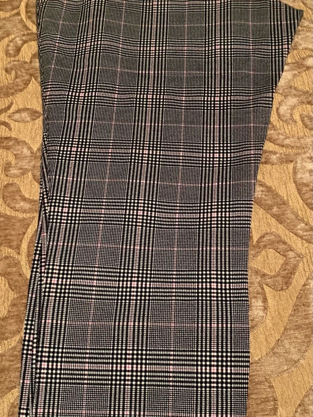 Old Navy Black, White & Pink Plaid Pants